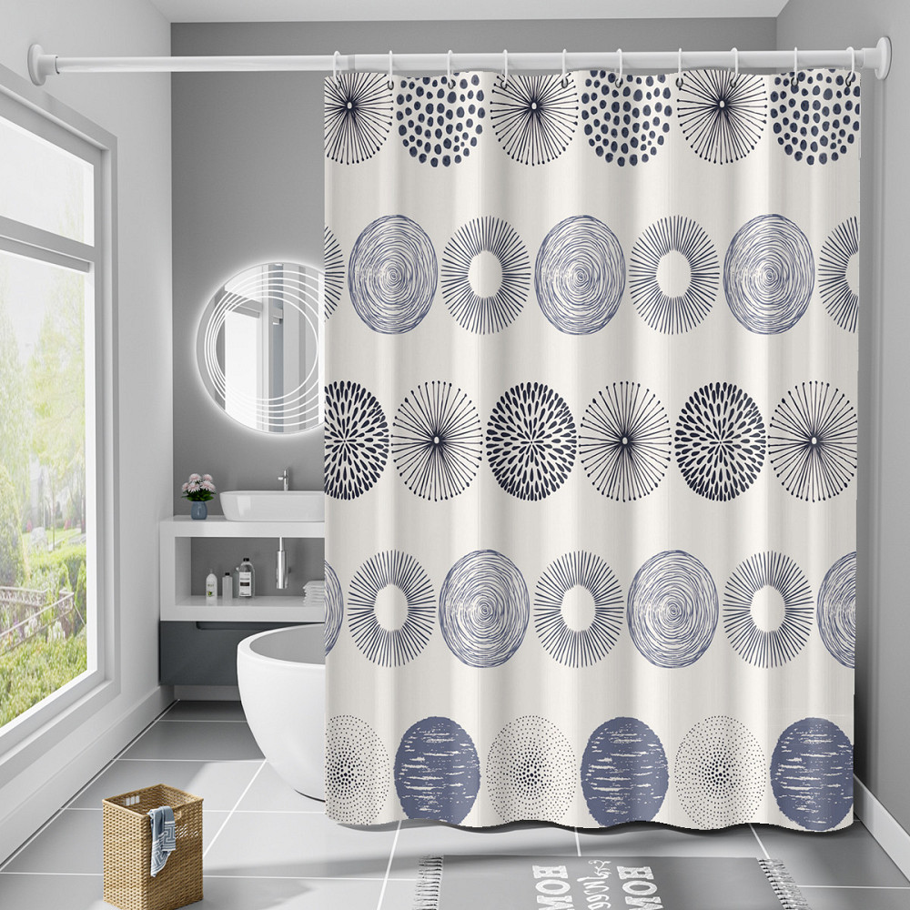 Шторка для ванны из полиэстера водонепроницаемая Bathlux 180x180 см с кольцами, занавеска для ванной комнаты Каменец-Подольский - изображение 3