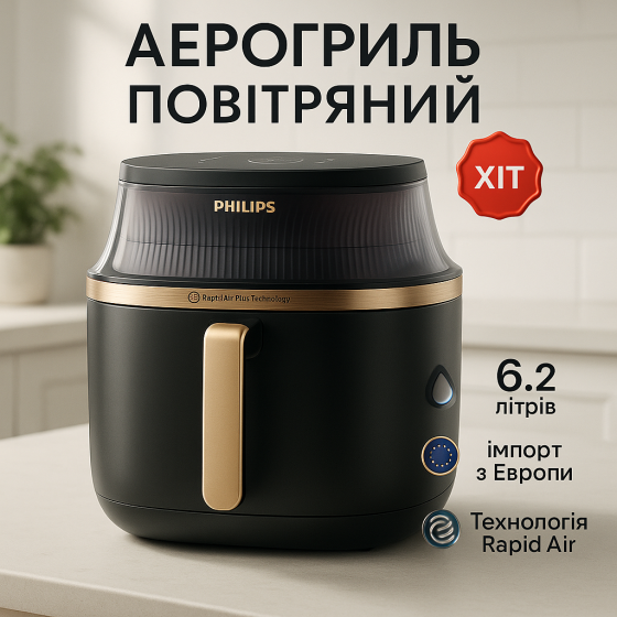 АэроФритюрница-мультипечь без масла, Аэрогриль для дома и кухни бытовой, Еда без масла ZL-34 Львов