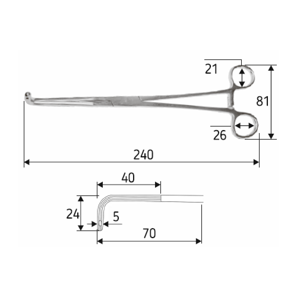 Зажим для желчных протоков Finocchietto, 24 см, J-17-258 Днепр - изображение 2