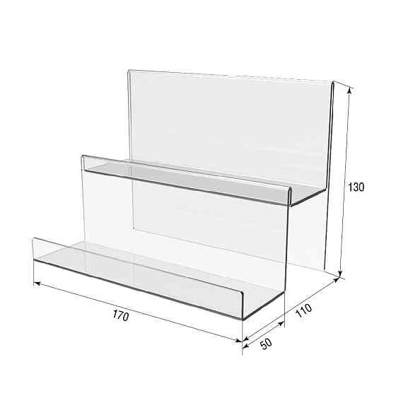 Гірка EKOSTAR під товар на 2 сходинки з акрилу 170х110х130 Київ