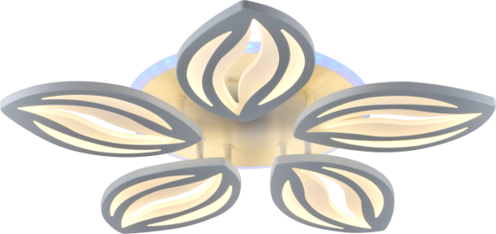 VALESO Люстра стельова світлодіодна VALESO 5 плафонів LED 64W RGB Білий Метал Акрил /5 Коломыя