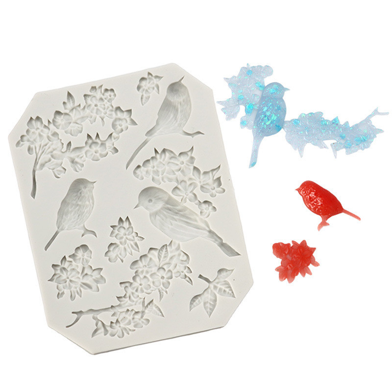 Молд силиконовый Птицы 117 на 90 мм серый Киев - изображение 8