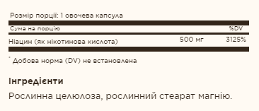 Ниацин витамин В3 SOLGAR Niacin (Vitamin B3) 500mg 100 раст капс Киев