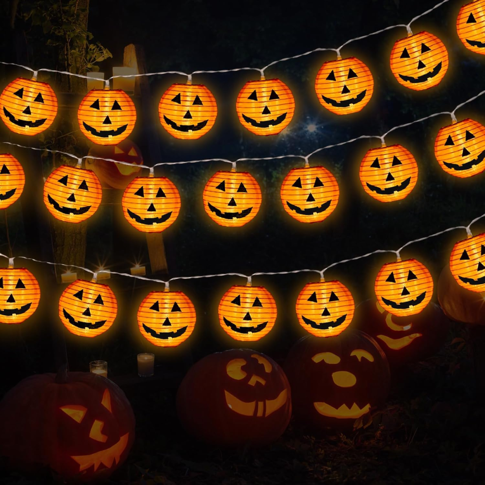 Гірлянда Halloween Smilfree 10 LED Гарбузи 2 м, на батарейках, помаранчева, декоративна LED-гірлянда для дому та вулиці Київ - фото 17