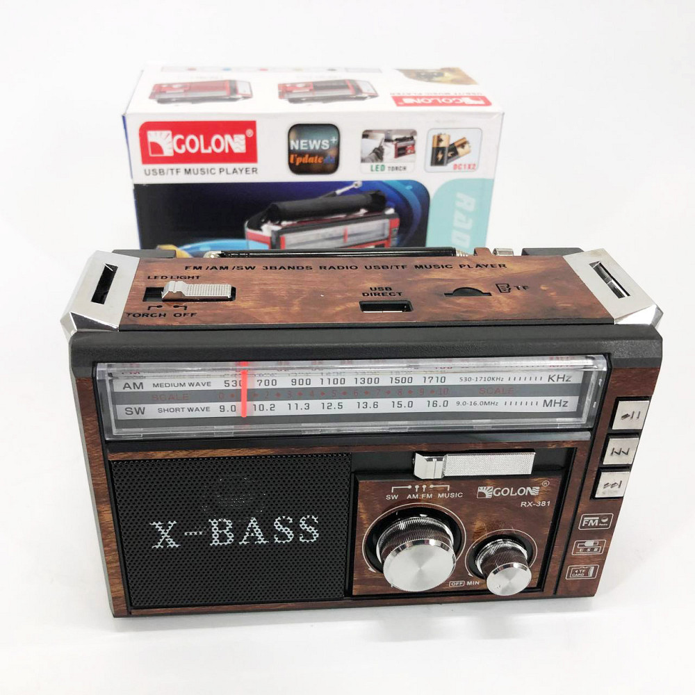 Fm аккумуляторный радио приемник в ретро стиле Golon RX-381, Радиоприемники аналоговые ZN-21 Киев - изображение 10