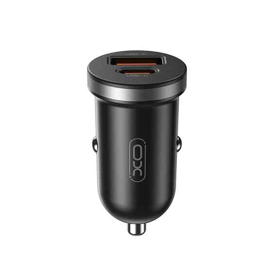 Автомобільний зарядний пристрій XO CC56 Plastic mini 30W+ Lightning кабель чорний Львів
