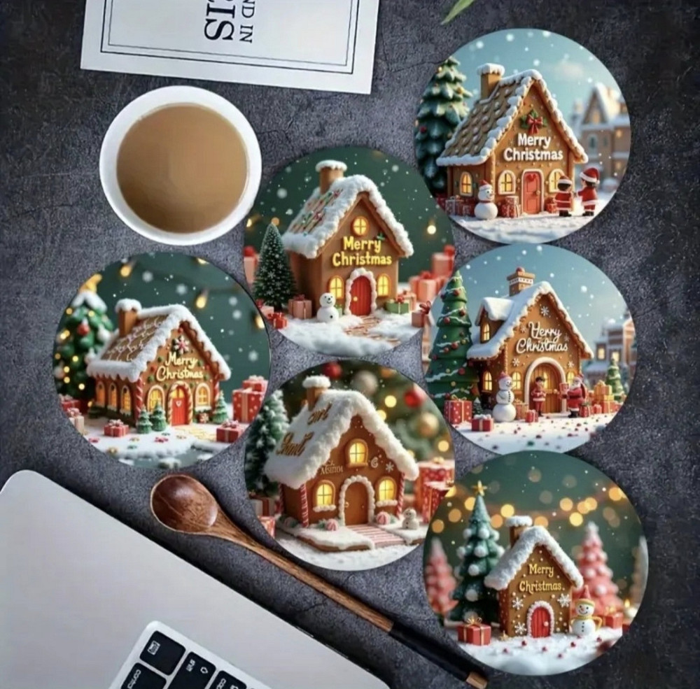 Комплект різдвяних підставок під чашки 6 шт №4 Сміла - фото 5