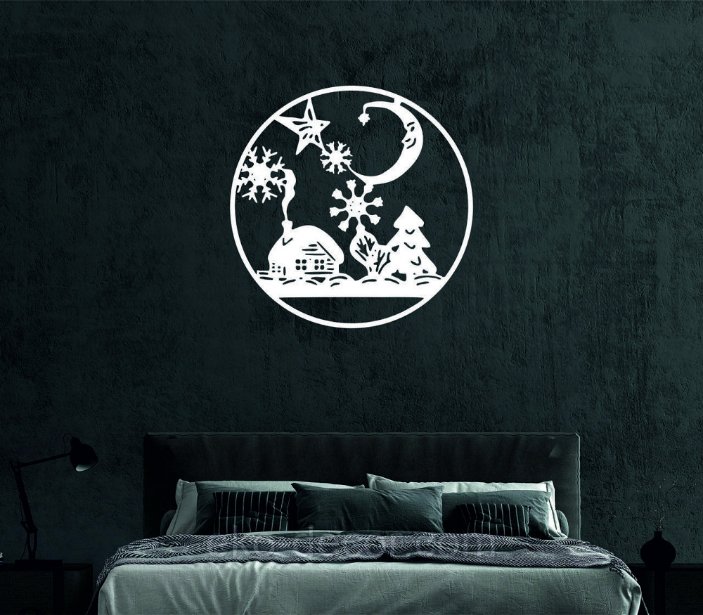 Декоративное настенное Панно «Новый год», Декор на стену 70*70 см, Белый Киев - изображение 5