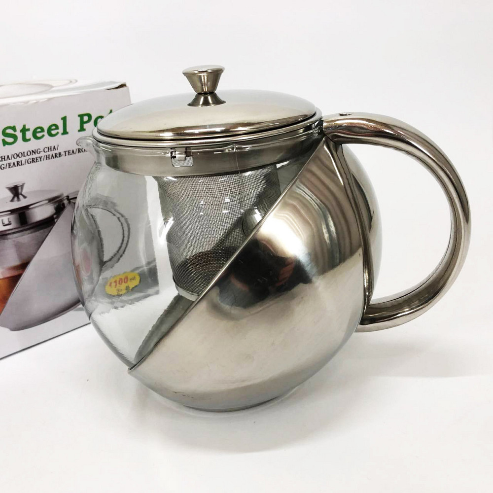 Скляний чайник з фільтром для заварювання чаю UNIQUE UN-1164 1.10 л, Заварний чайник скляний з ручкою HR-15 Львів - фото 4