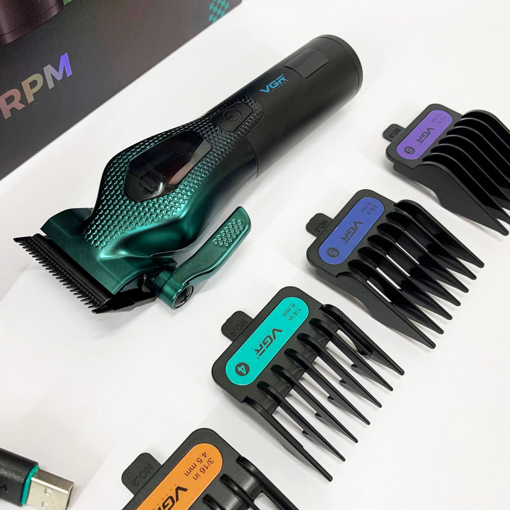 Багатофункціональна акумуляторна машинка для стрижки, Тример з регульованою довжиною AV-16 Львів - фото 13