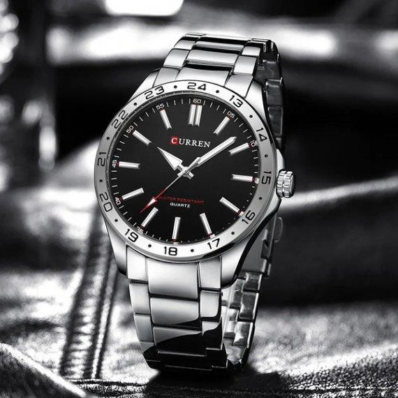 Чоловічий наручний класичний годинник Curren Hector (Сріблястий) Київ - фото 5