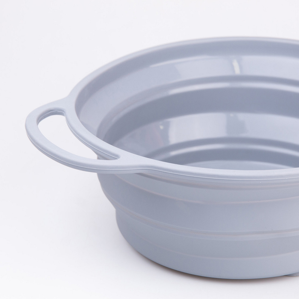 TS Kitchen Друшляк 2.6 л силіконовий складаний з ручками 2.6 л Сірий HP34544G Коломия - фото 5
