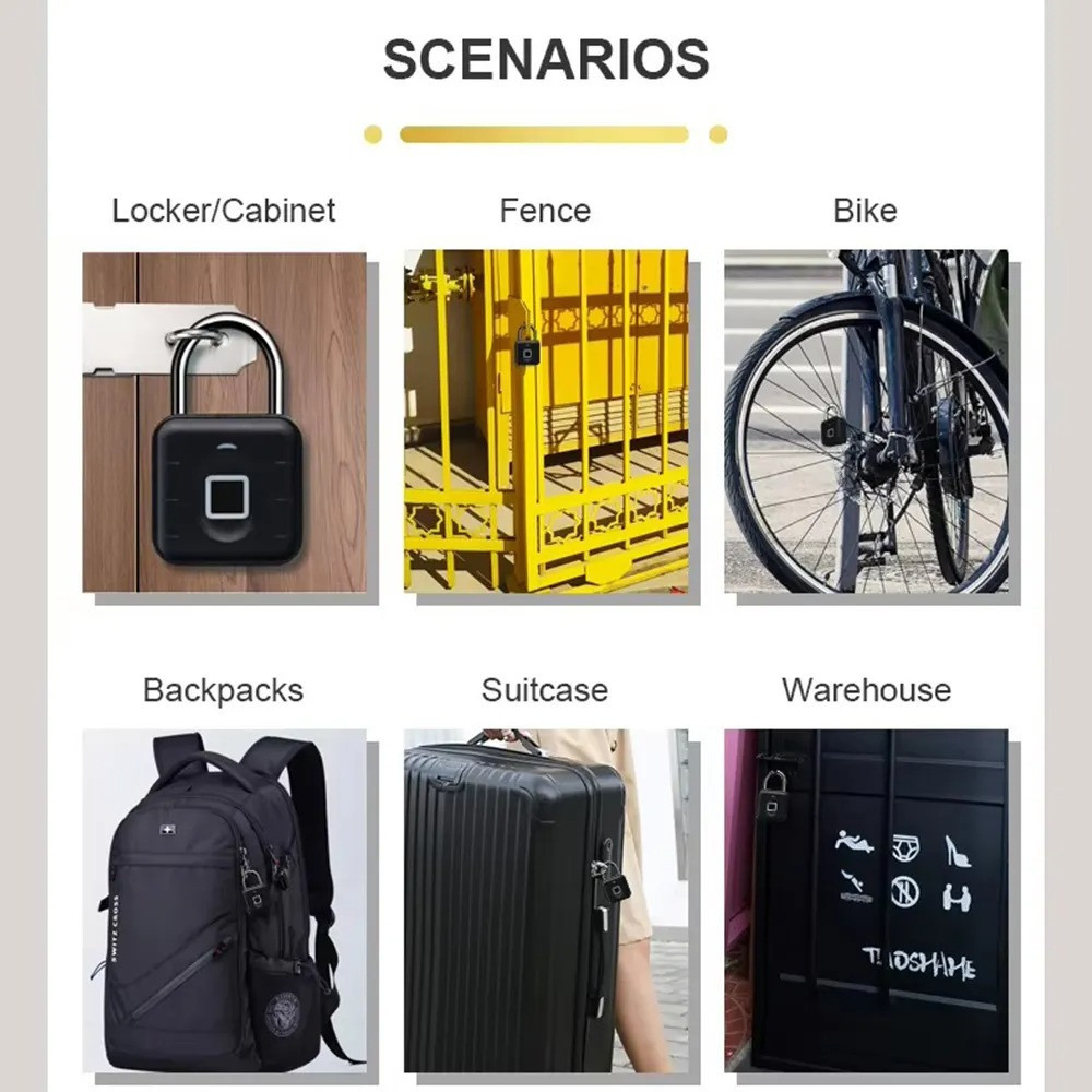 Навесной замок с отпечатком пальца умный замок со сканером отпечатка пальцев,биометрический с Bluetooth Каменец-Подольский - изображение 7