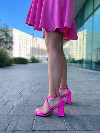 LIRIO Босоніжки жіночі літні стильні на підборах рожеві натуральна шкіра стильні LIRIO L0195 не Коломыя