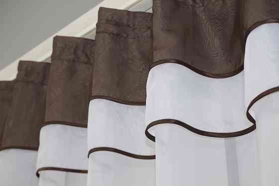 Кухонная гардина VR-Textil № 036к арка белый с венге 270х170 см (52-0785) Киев