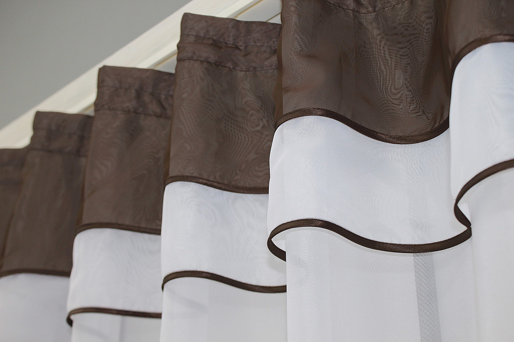 Кухонная гардина VR-Textil № 036к арка белый с венге 270х170 см (52-0785) Киев - изображение 3