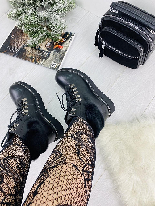 Черевики жіночі D and V чорні натуральна кожа зима висота 13см розмір 37 (2195) Коломия - фото 2