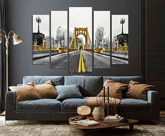 Модульна картина у вітальню/спальню Золотий міст   LM017_5 110x160 см Київ