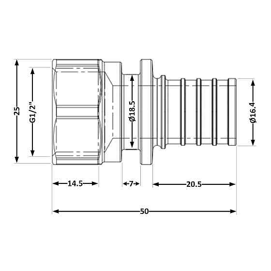 Переходних под натяжную гильзу Icma №1033 d16х2,2-1/2