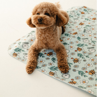 Пеленки для собак MISOKO&CO Многоразовая с пчелами 80х140 см 1 шт голубая (HAINMSK70037) Винница - изображение 4