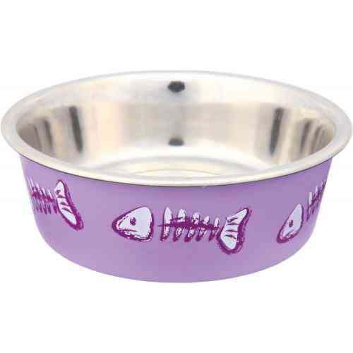 Миска Trixie для кошек на резиновой основе с рыбками пластиковое покрытие металлическая 12 см 250 мл Киев