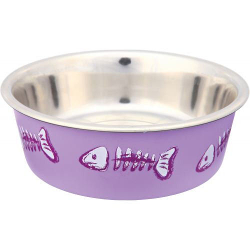 Миска Trixie для котів на гумовій основі з рибками пластикове покриття металева 12 см 250 мл Київ - фото 1