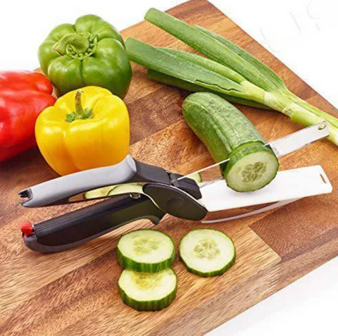 Кухонний ніж-ножиці Clever Cutter JN-59 TV One універсальний подрібнювач з обробною дошкою Одеса