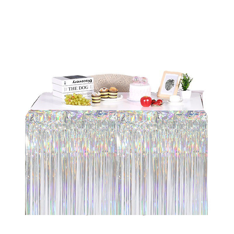 Дождик широкий на стену и стол с голограммой 74 см на 274 см серебристый Киев - изображение 1