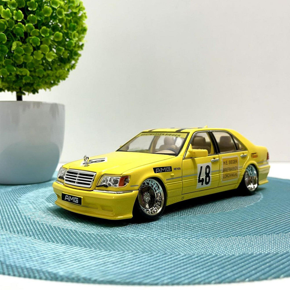 Машинка Авто Експерт Mercedes-Benz S-Class W140 металопластикова 1:24 звук світло інерція відчиняються двері капот багажник Жовта Чернігів - фото 1