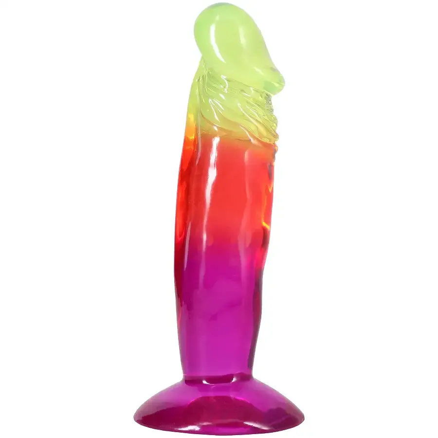 Дилдо Doc Johnson Crystal Jellies - 6.5 Inch Classic Dong - Rainbow Львів - фото 2