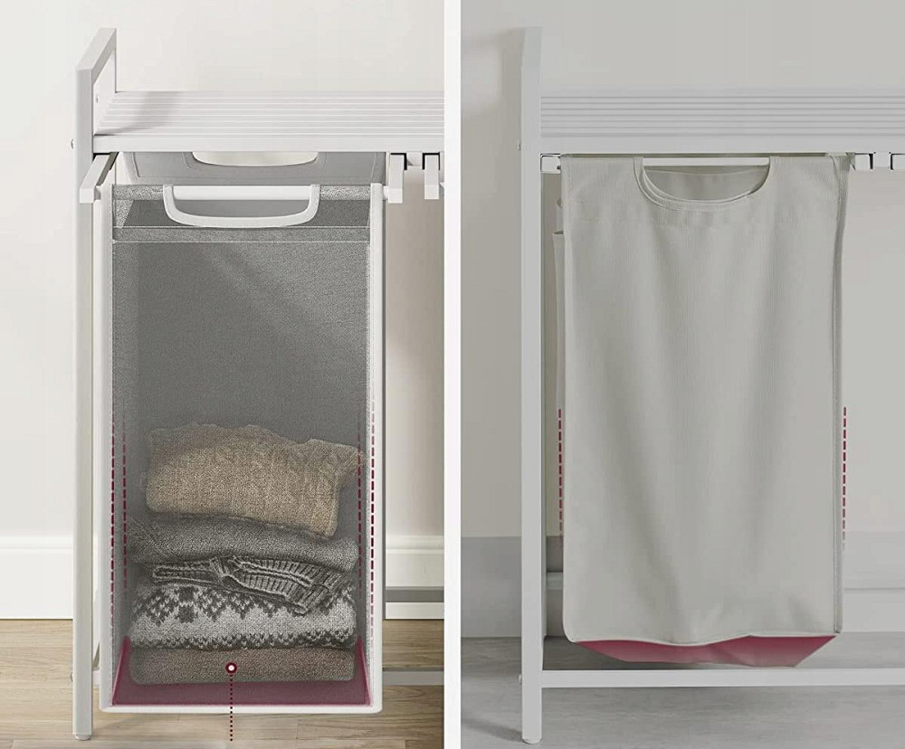 Кошик для білизни Leobert Chariot з двома відділеннями 2 x 46л білий Киев - изображение 3