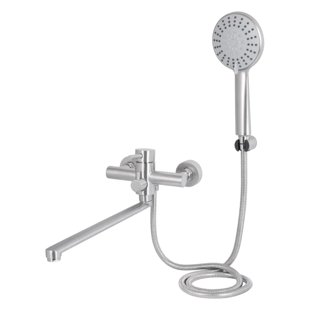 Змішувач для ванни Lidz (NKS) 12 32 005-1 New Nickel (k35) з душовим гарнітуром Київ - фото 1