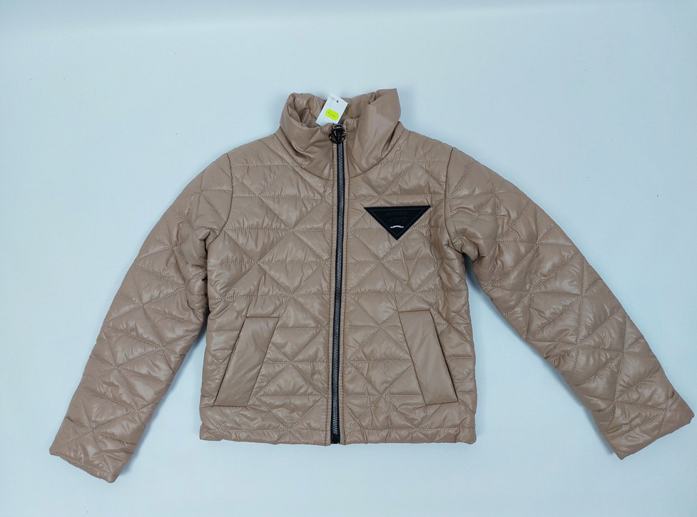 Демисезонная  бежевая стеганная куртка для девочек подростков на 8,9,10,11 лет Николаев - изображение 3