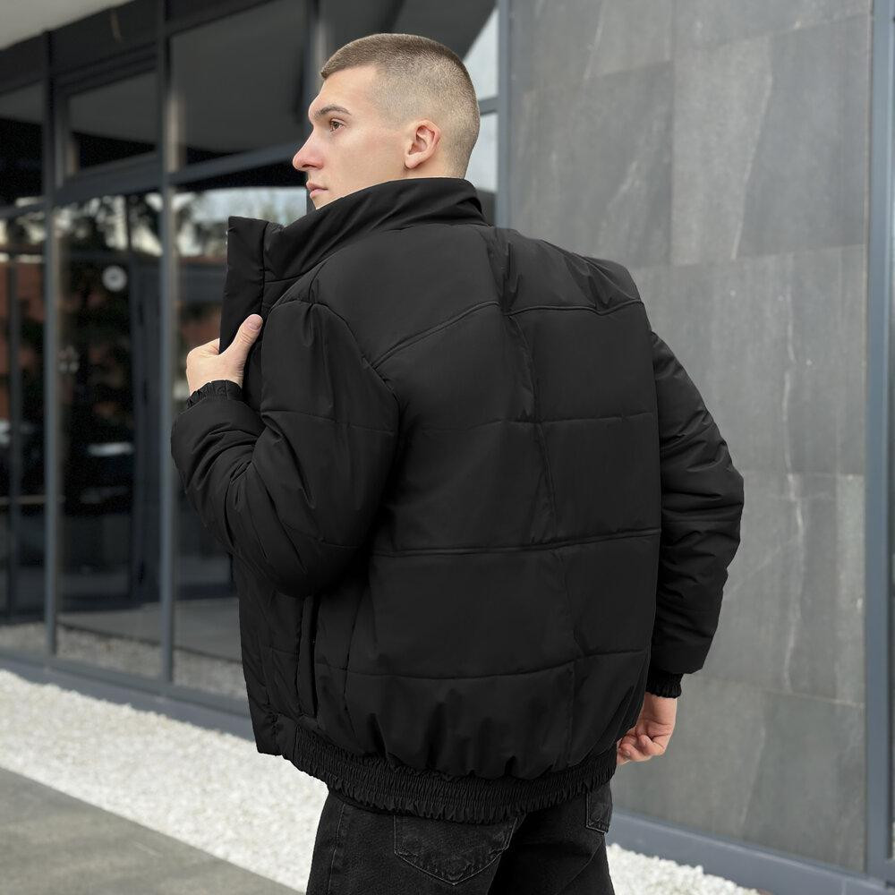 Черная мужская демисезонная куртка без капюшона весна осень Pobedov Axmont Киев - изображение 5