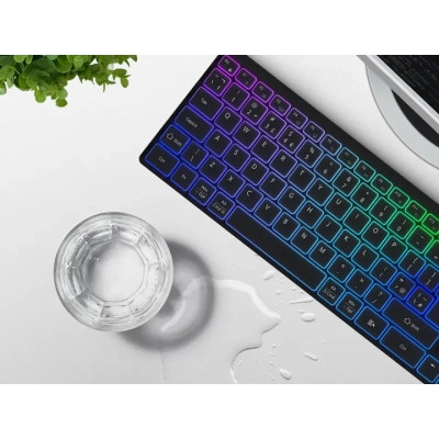 Клавиатура Canyon HKB-W11 Slim Dual Mode Wireless/Bluetooth RGB UA Black (CNS-HBTK11B) Винница - изображение 8