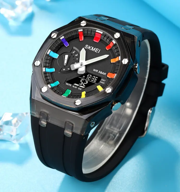 Годинники чоловічі спортивні Skmei 2100 (Чорні з чорним циферблатом) Вінниця - фото 5