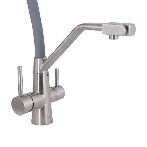 Змішувач для кухні Lidz Aria 020F3 з гнучким виливом та підключенням до фільтра LDARI020F3GNK39211 сатин/сірий Київ