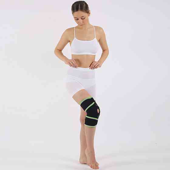 Бандаж на коліно неопреновий з шарнірами та відкритою чашкою STD2000 для підтримки колінної чашечки Кам'янець-Подільський