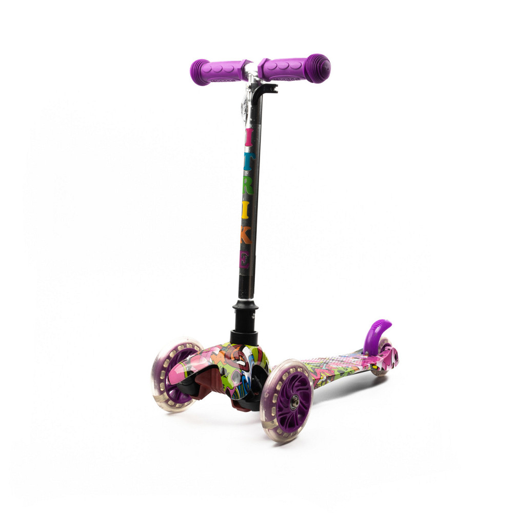 Самокат дитячий триколісний iTrike Mini BB 3-013-4-F-V висота керма 60-69 см, колеса з підсвічуванням, Фіолетовий Кам'янець-Подільський - фото 2