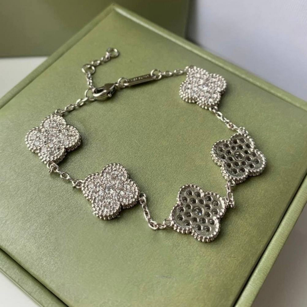 Браслет Van Cleef цирконы посеребрение / браслет клевер Одесса - изображение 9