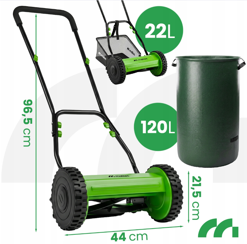 Ручна барабанна косарка з кошиком 22л 30см Maltec (Польща) Київ - фото 2