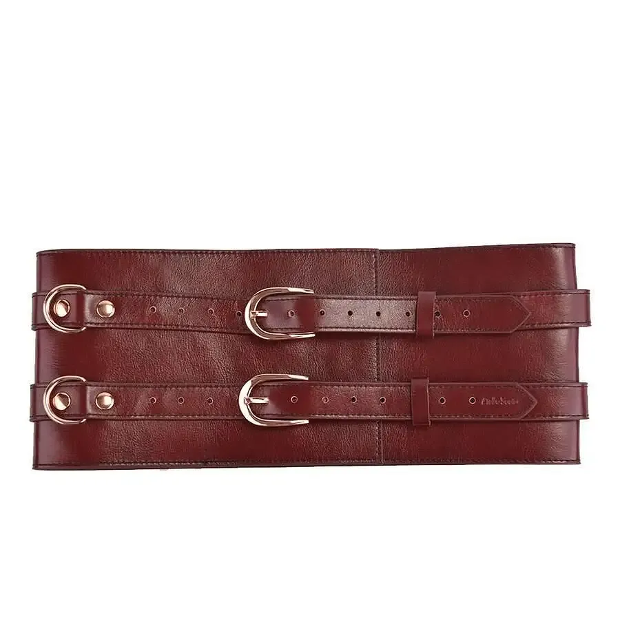 Шкіряний пояс для бондажу Liebe Seele Wine Red Waist Cuff L Size Львів - фото 5