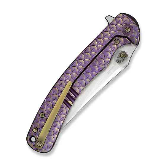 Ніж складаний туристичний Weknife Dracarys, (9.1 см) Böhler M390 / титан 6AL4V фіолетовий/золотий Київ