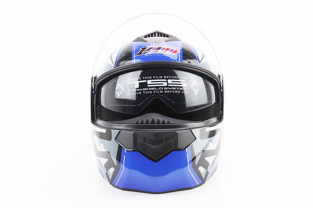 Шолом модуляр, закритий з відкидним підборіддям+відкидні окуляри BLD-159 L (59-60см), ЧОРНО-СИНІЙ Киев - изображение 6