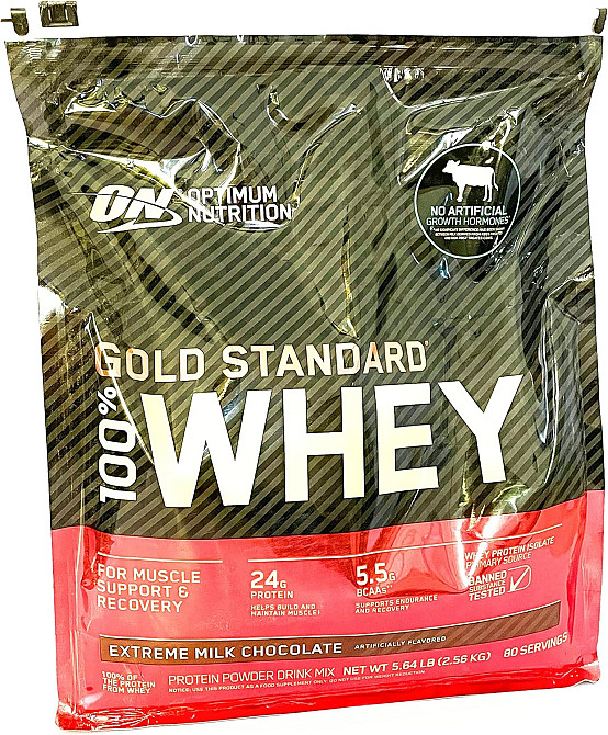 Протеин Optimum Nutrition Gold Standard 100% Whey 2560 г, Extrime Milk Chocolate Луцк - изображение 1
