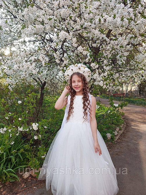 Длинное белое платье 128-146 Кривой Рог - изображение 1