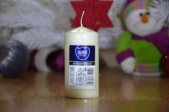 Свічка столова циліндр Bispol AURA Candles sw50_100_011 Молочний Киев