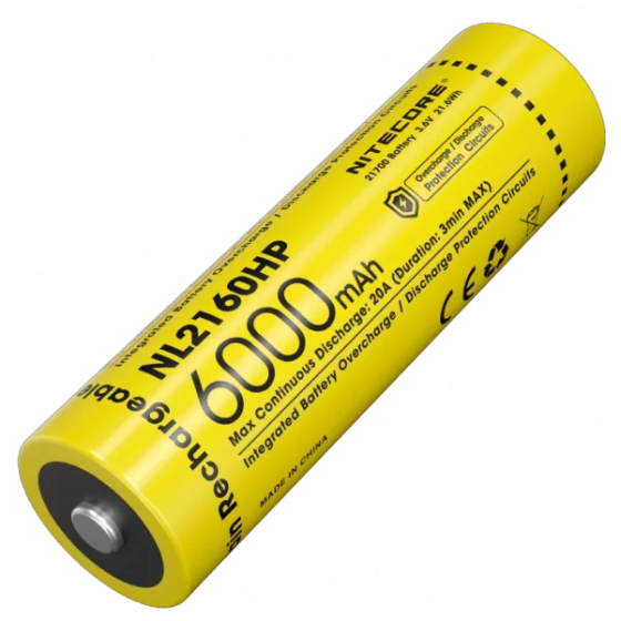 Аккумулятор 21700 Nitecore NL2160HP 6000mAh Li-Ion 3.6V (Желтый) Винница