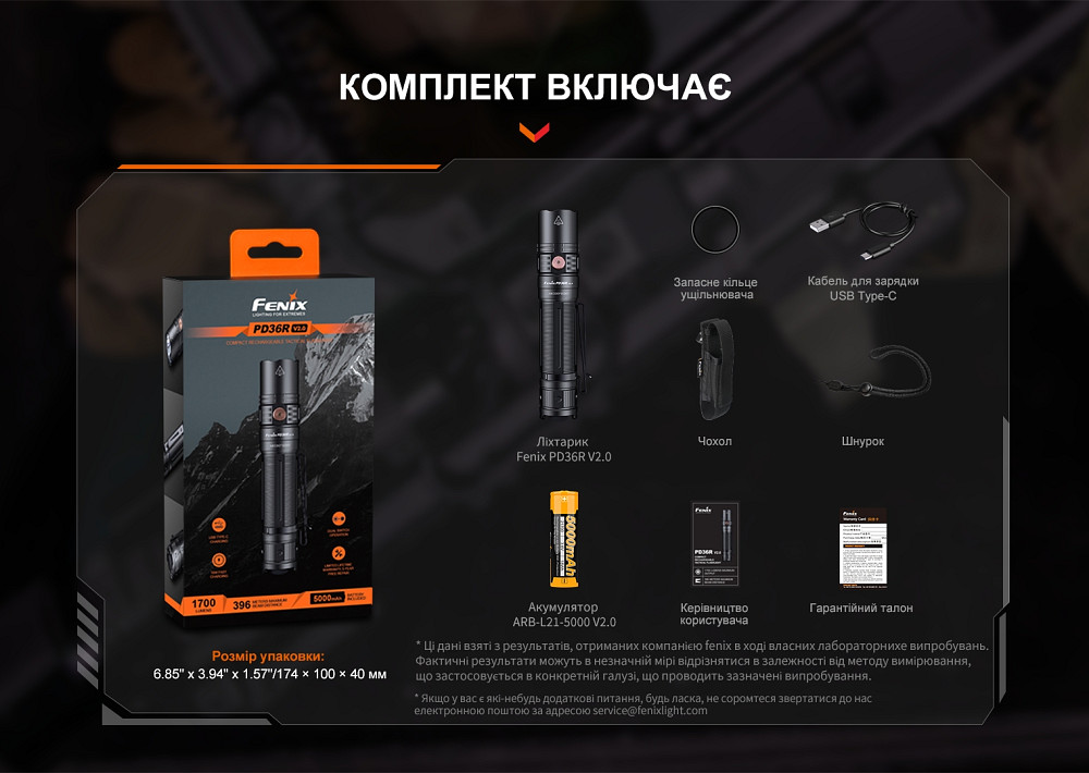 Ліхтар ручний Fenix PD36R V2.0 Київ - фото 19