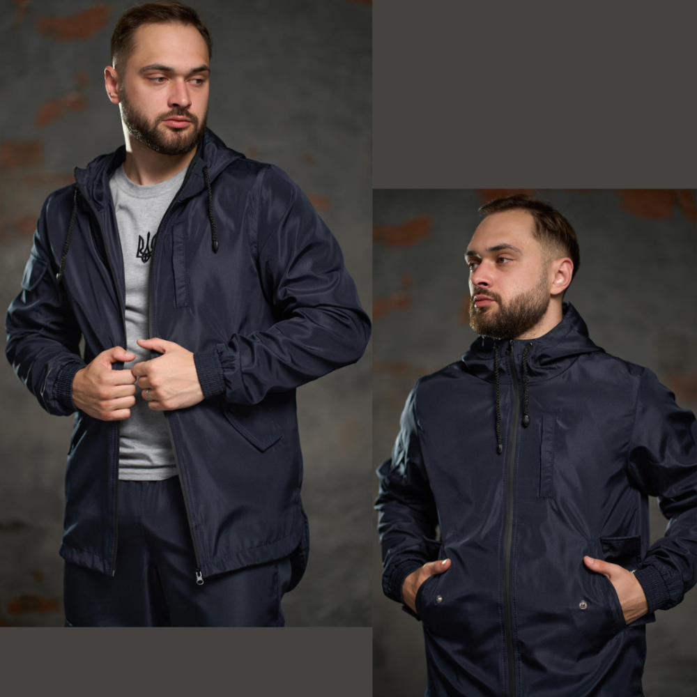 Чоловіча куртка softshell Easy софтшелл Куртка демісезонна з капюшоном осінь весна синя Одеса - фото 1